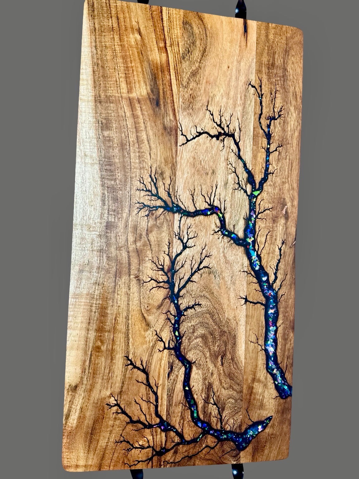 Australian resin serving board – handcrafted timber platter by Fractal Flow Designs