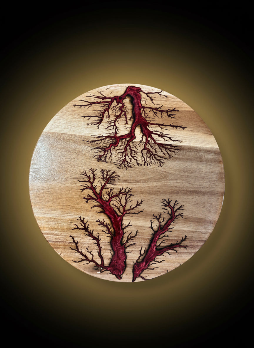 Australian resin lazy Susan premium handcrafted timber platter by Fractal Flow Designs, grazing and cheese board, artisan home decor piece East Gippsland