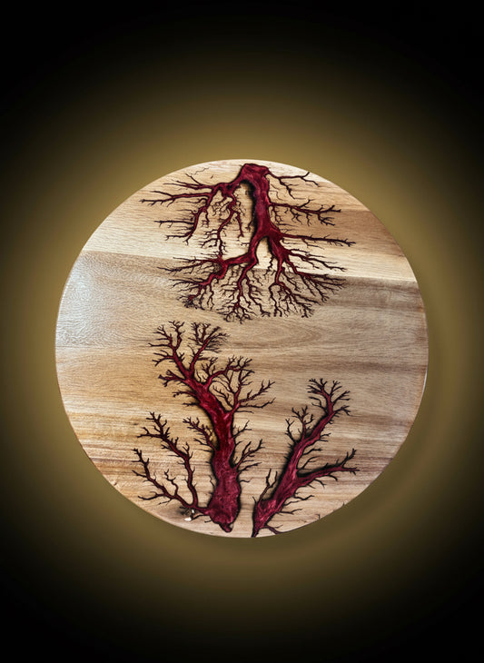 Australian resin lazy Susan premium handcrafted timber platter by Fractal Flow Designs, grazing and cheese board, artisan home decor piece East Gippsland