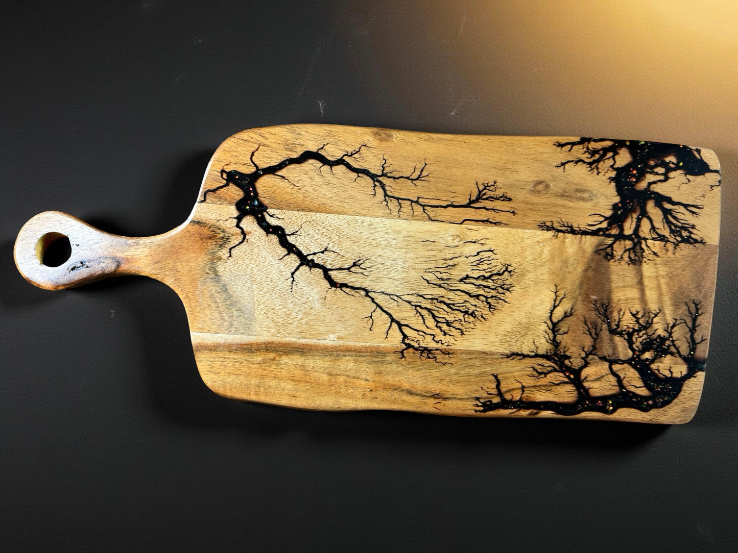 Resin cheese platter handcrafted from sustainable timber East Gippsland artist