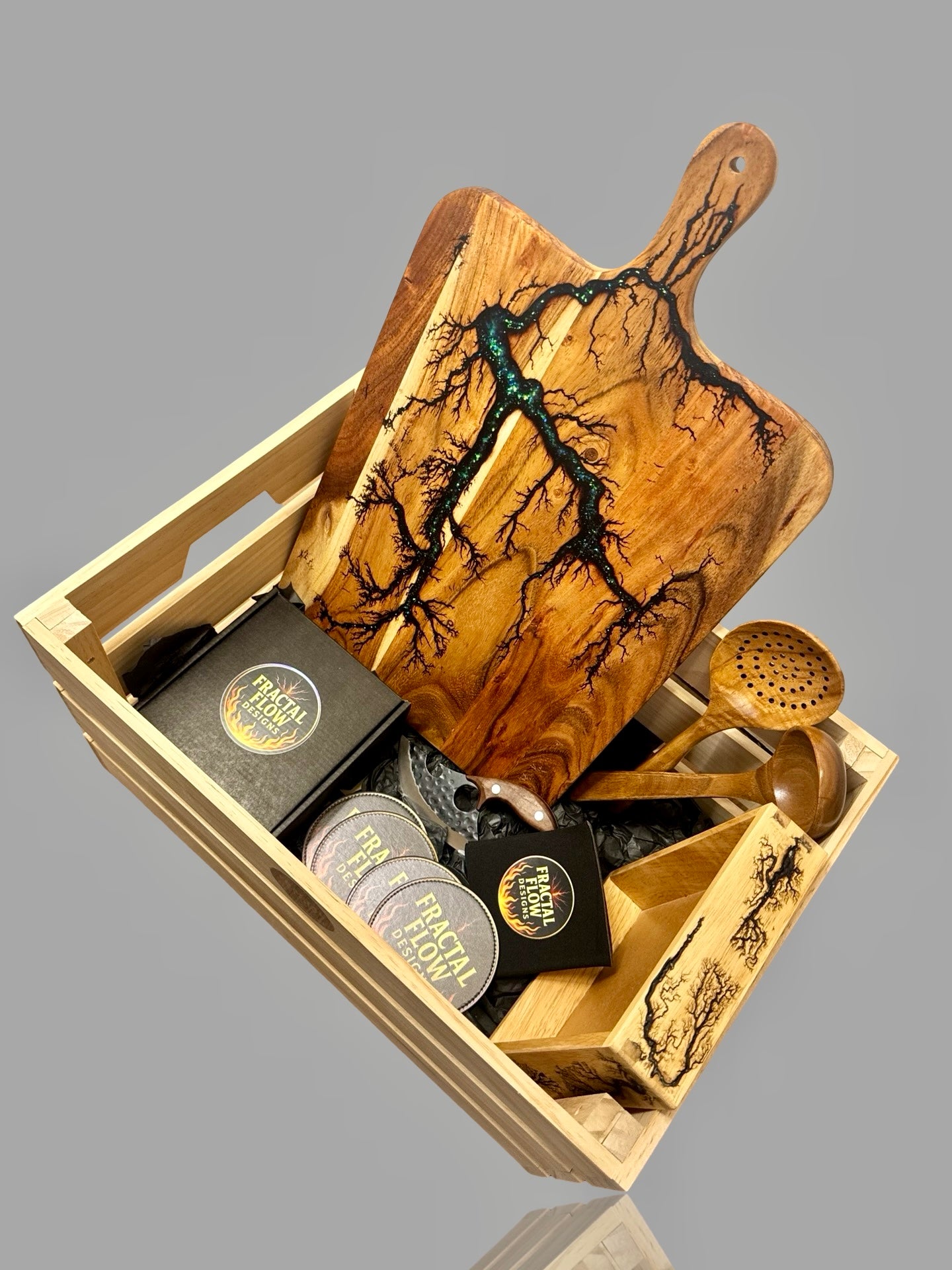 Fractal Flow Designs premium resin boards Australia gift hamper perfect for corporate gifts, weddings, birthdays, and special occasions