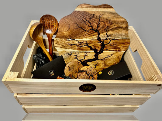 Delux Resin Cheese Board Gift Hamper – $225 Premium Grazing Box | Fractal Flow Designs - Resin Boards Australia