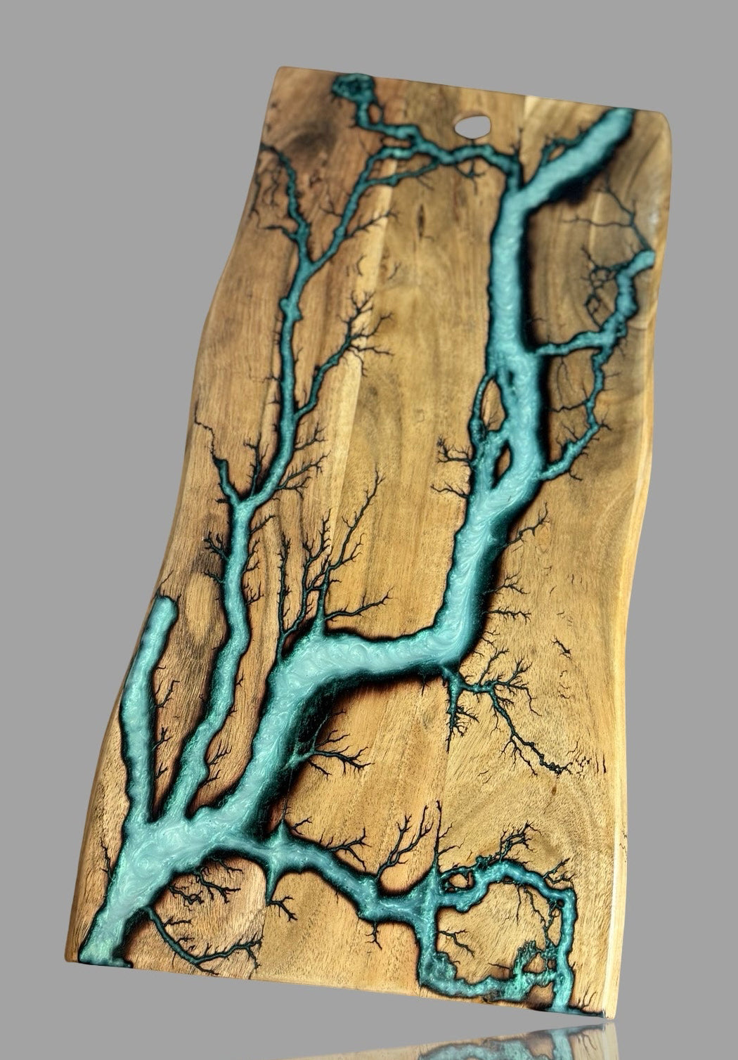 Food grade resin live edge board sustainable timber serving platter artisan made in East Gippsland