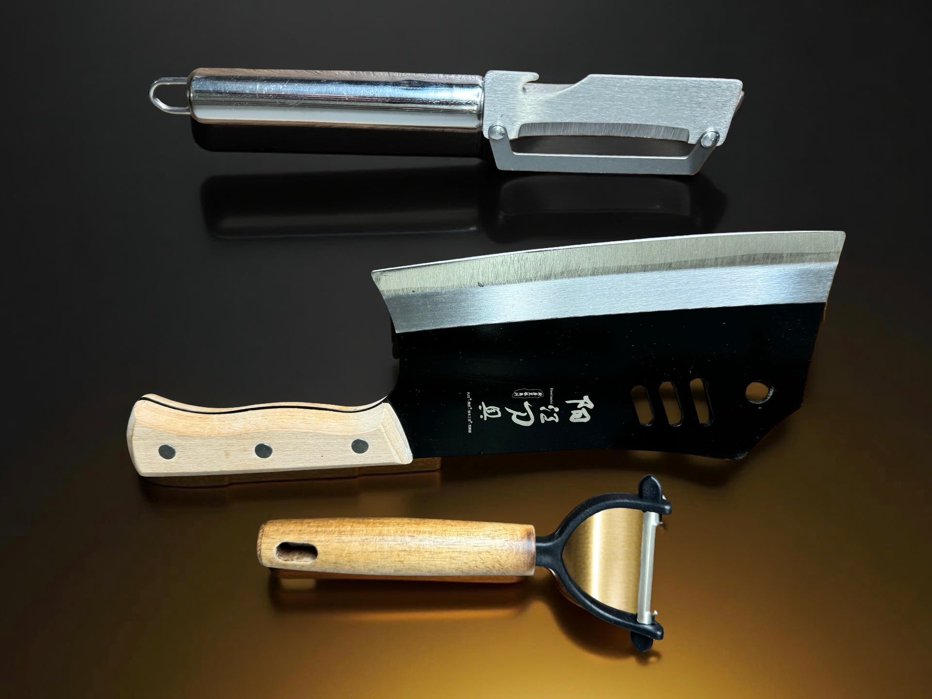 High quality kitchen cleaver forged blade Fractal Flow Designs East Gippsland