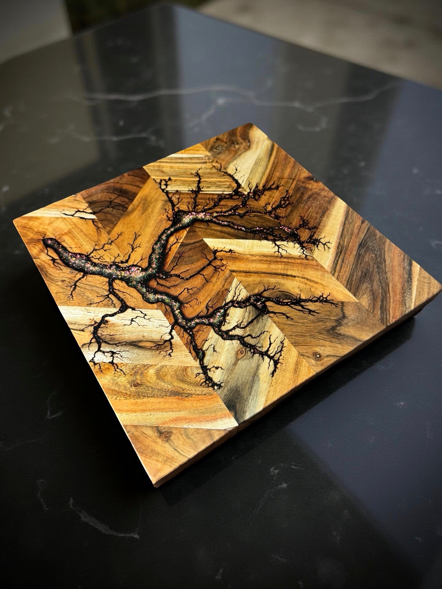 Luxury timber resin chopping board handcrafted in East Gippsland Australia