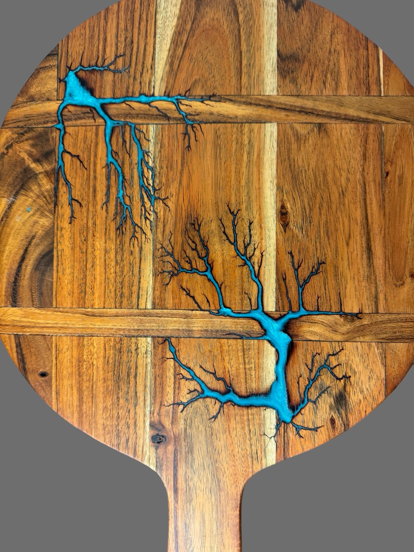 Fractal Flow Designs resin cheese board, featuring premium Australian timber, fractal burn detailing, and food-safe resin. Ideal for charcuterie and grazing platters.