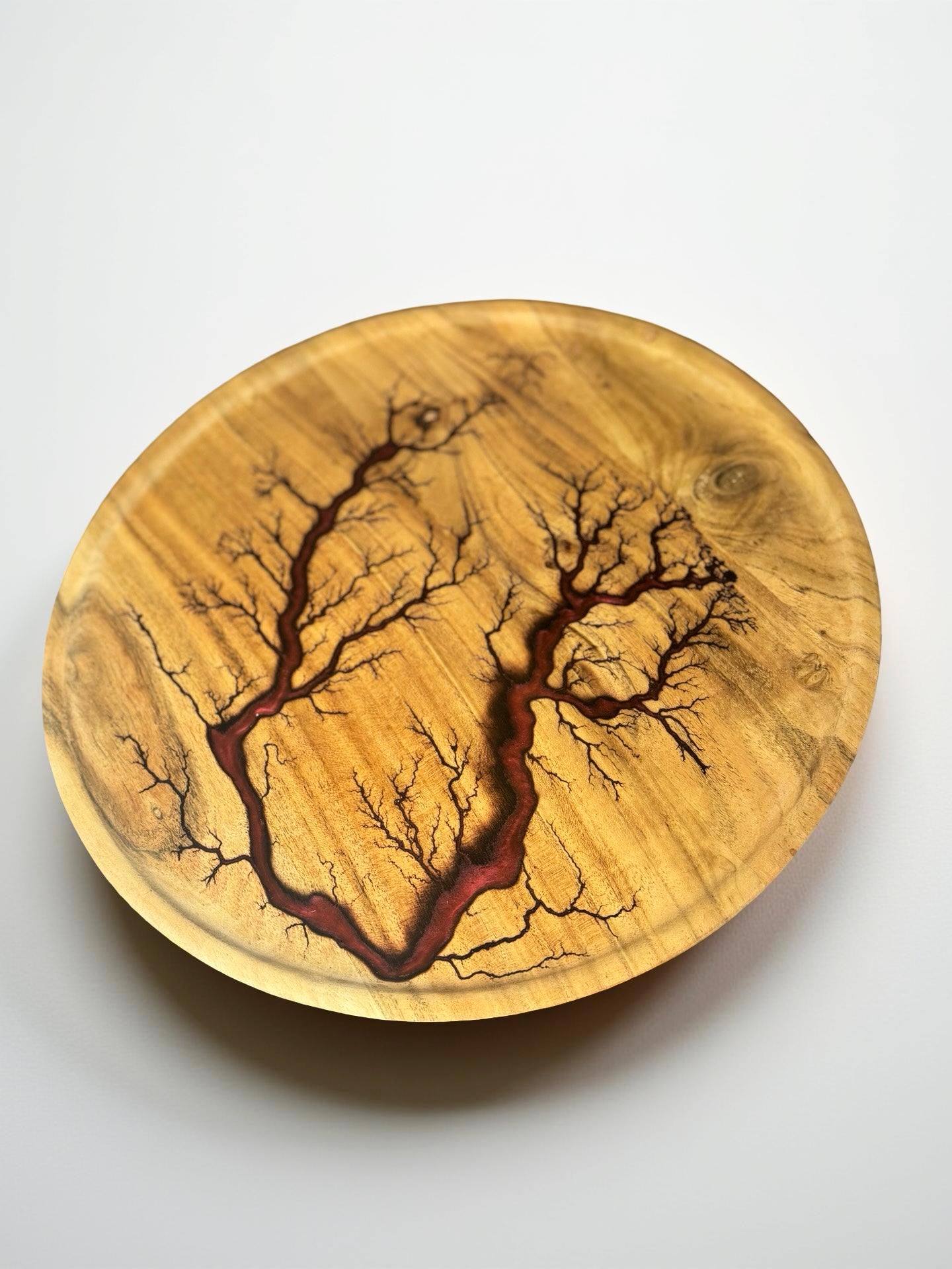 Handcrafted red resin round tray premium serving board Australia bold design