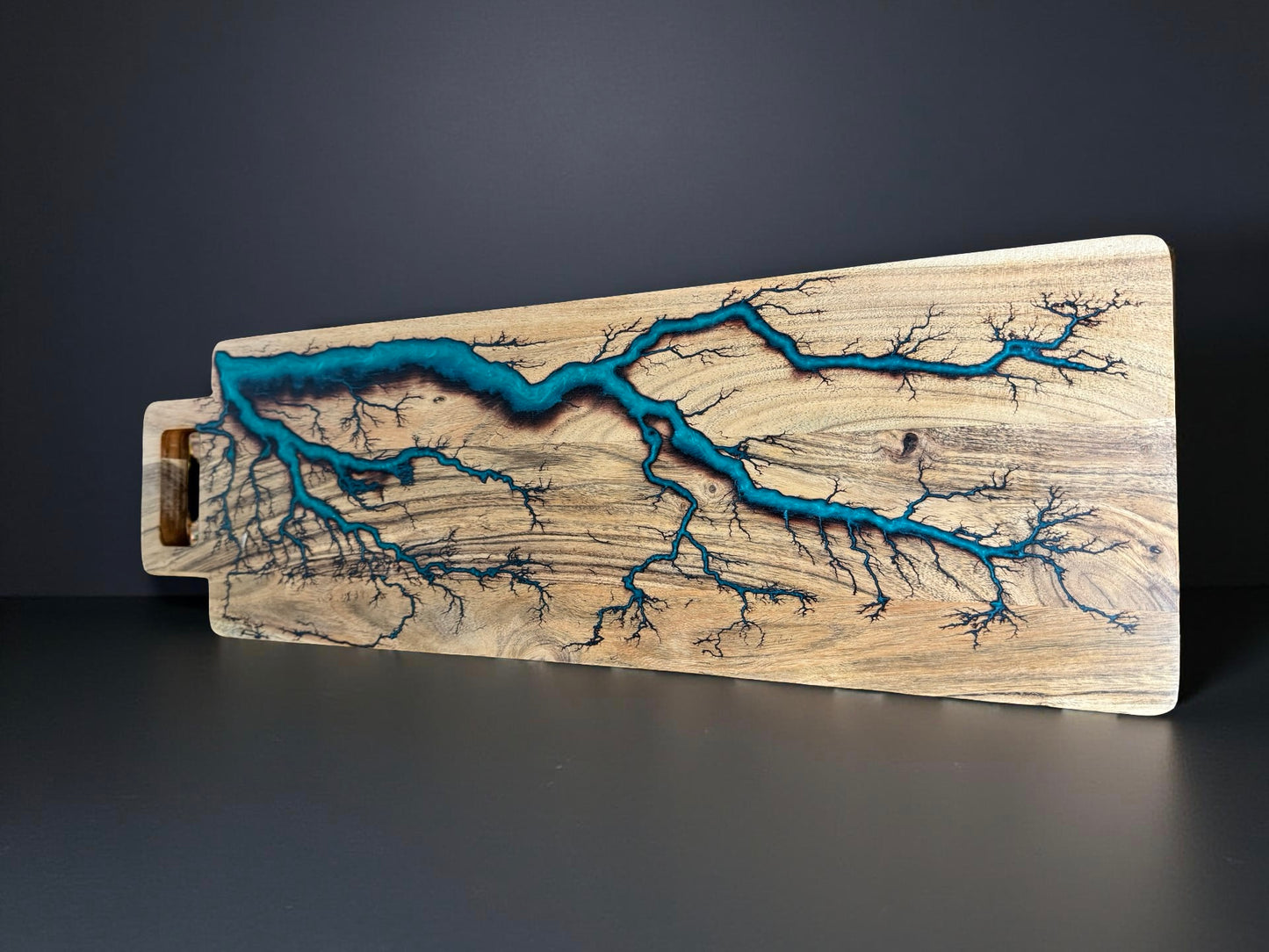 Teal resin charcuterie and serving board premium Australian resin boards perfect for gifting