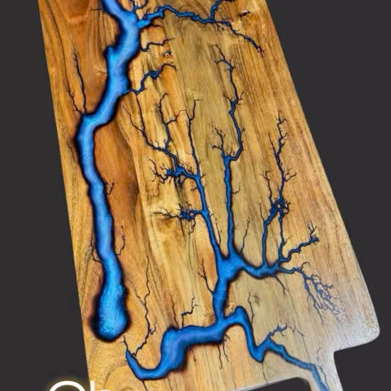 Charcuterie board by Fractal Flow Designs – artisan Australian hardwood with resin accents and fractal burning. Premium timber platter for cheese, grazing, and entertaining. Handcrafted in Bairnsdale Victoria. Perfect for weddings, anniversaries, and housewarming gifts.