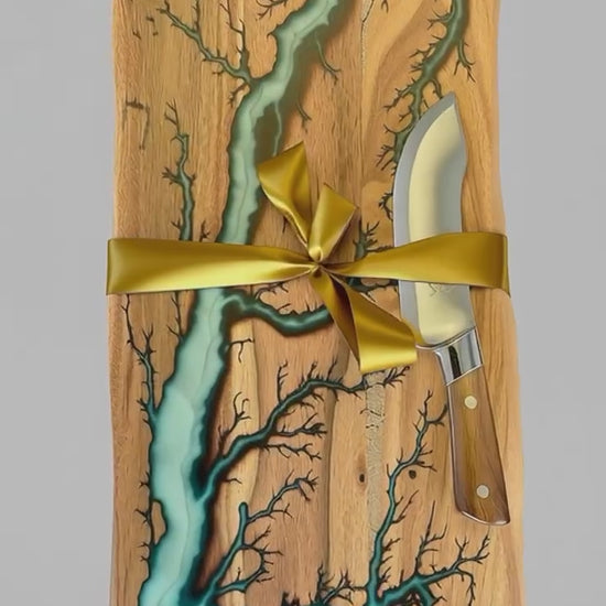 Resin serving board gift set luxury handmade from Australian timber