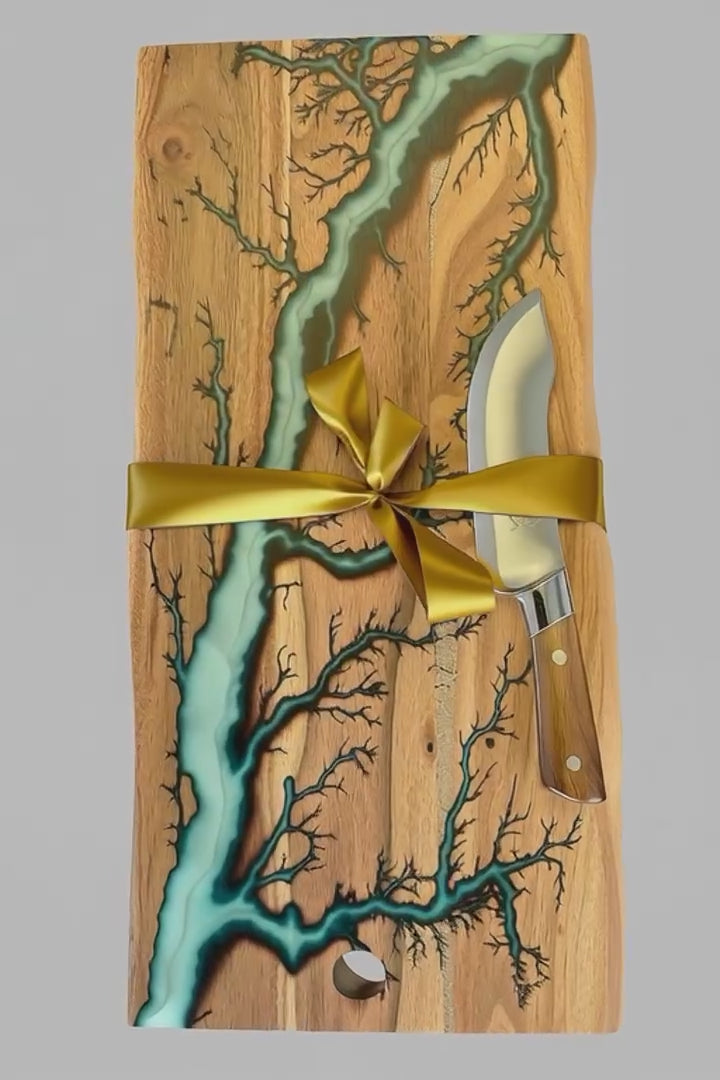 Resin serving board gift set luxury handmade from Australian timber