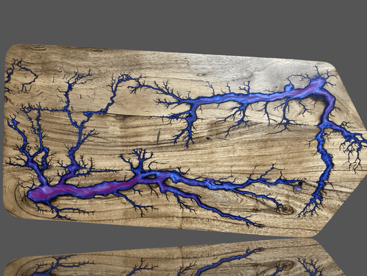 Fractal Flow Designs premium large grazing paddle board, artisan-made in Victoria from Australian hardwood. Australian resin boards ideal for weddings, housewarmings, and anniversaries.