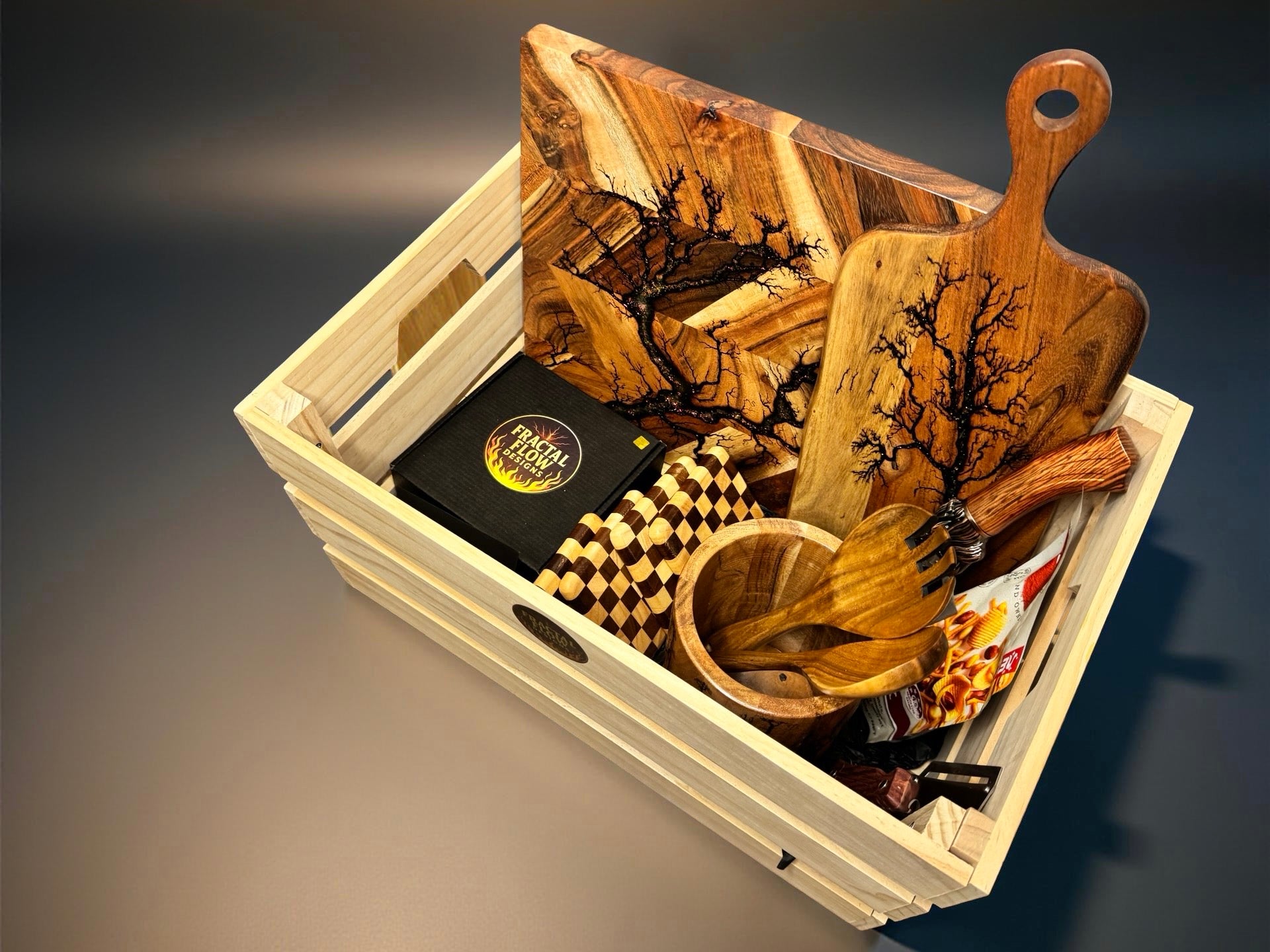 Resin board gift set with cheese knives made in Australia