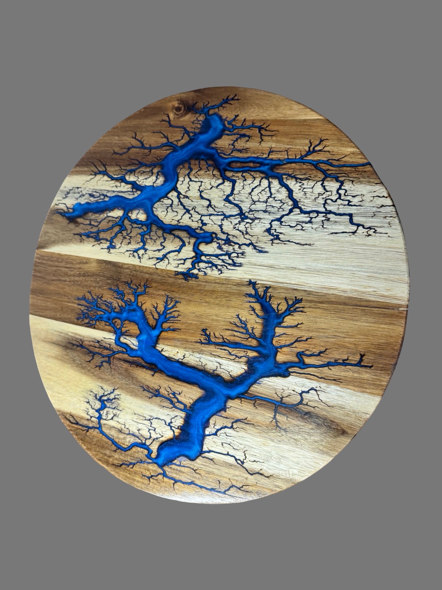 Resin lazy Susan round serving platter Australian made by Fractal Flow Designs, handcrafted timber board for entertaining, cheese and charcuterie display East Gippsland