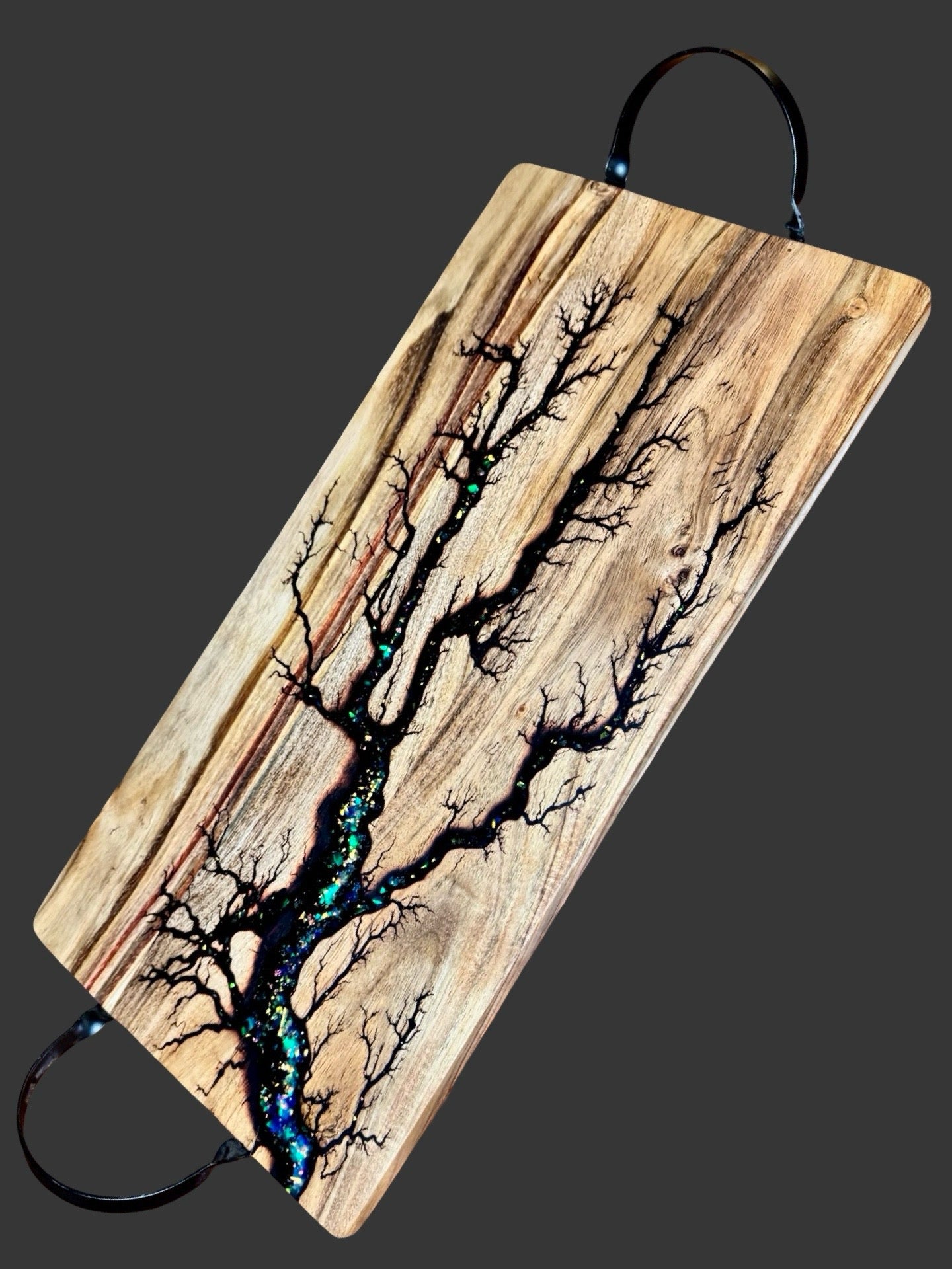 One-of-a-kind resin cheese serving board | Artisan timber grazing platter Australia-wide shipping