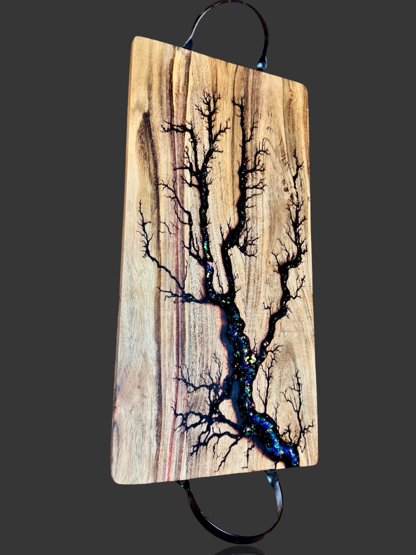 Fractal Flow Designs resin serving board | Handcrafted platter Bairnsdale East Gippsland Australia