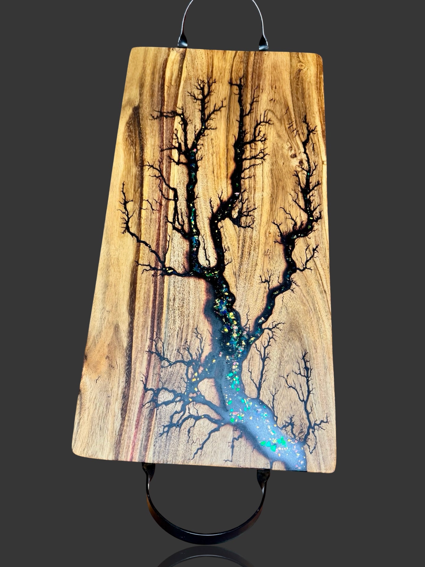 Australian resin serving board by Fractal Flow Designs | Luxury handcrafted timber platter Bairnsdale