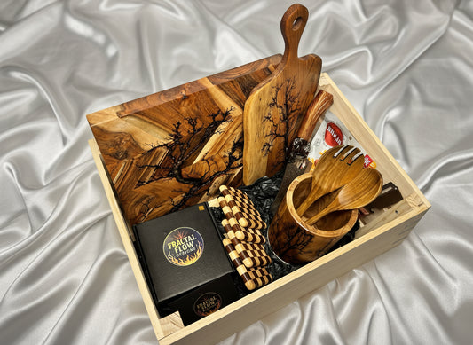 Resin and timber cheese board hamper Australian craftsmanship
