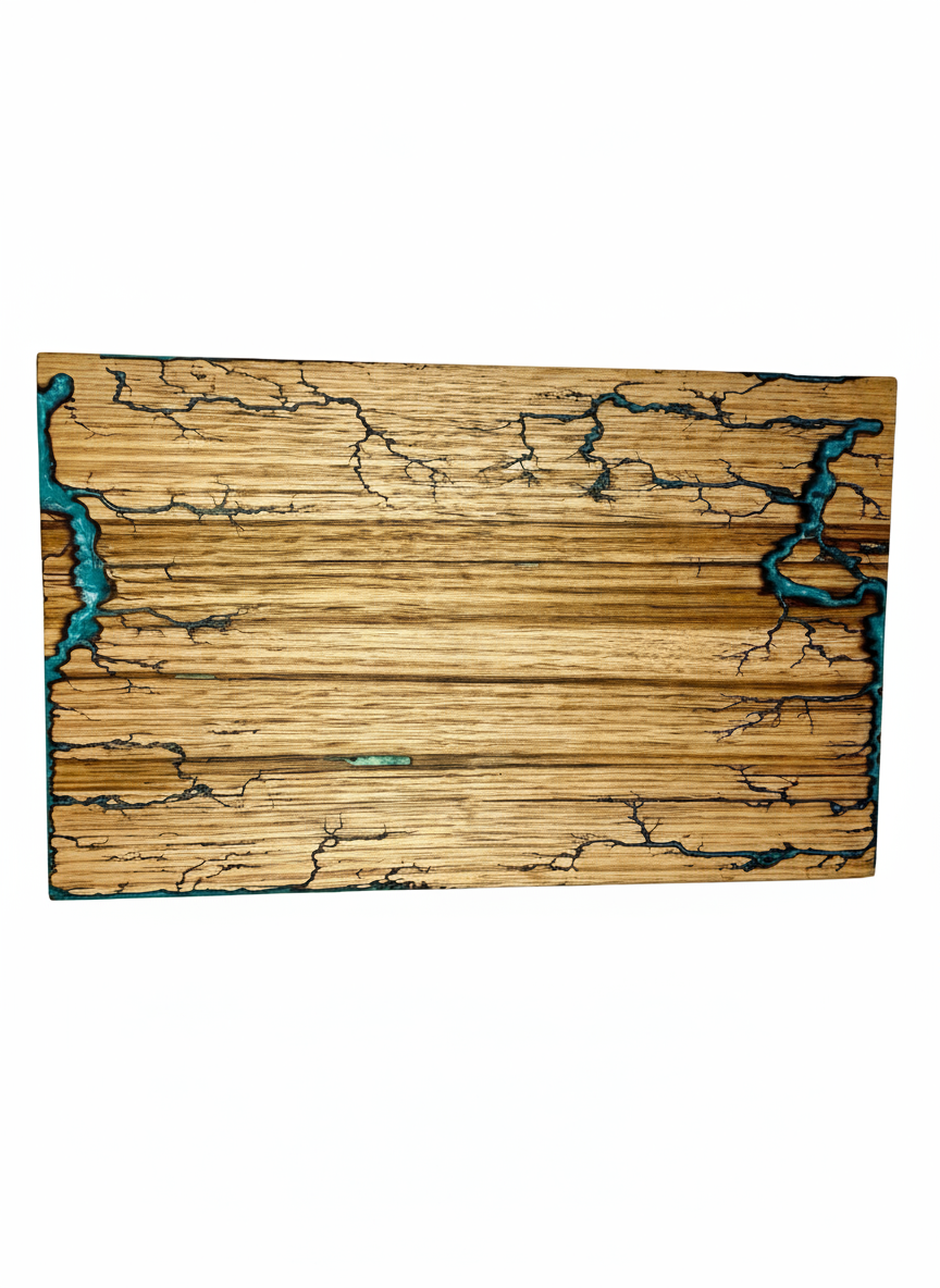 Fractal Flow Designs timber serving platter – handcrafted resin art board for entertaining in Victoria