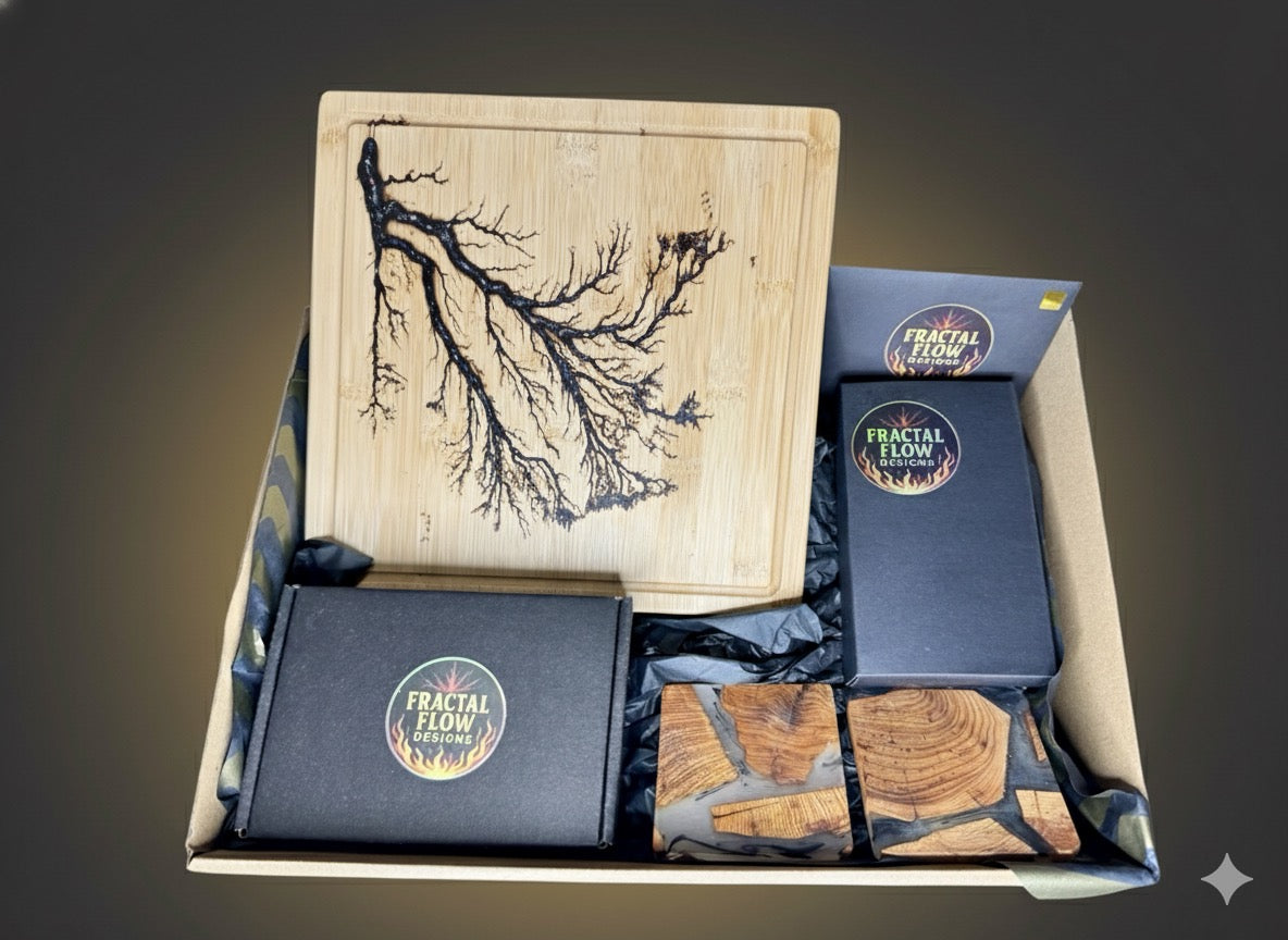 Luxury resin board and accessories hamper handcrafted in East Gippsland