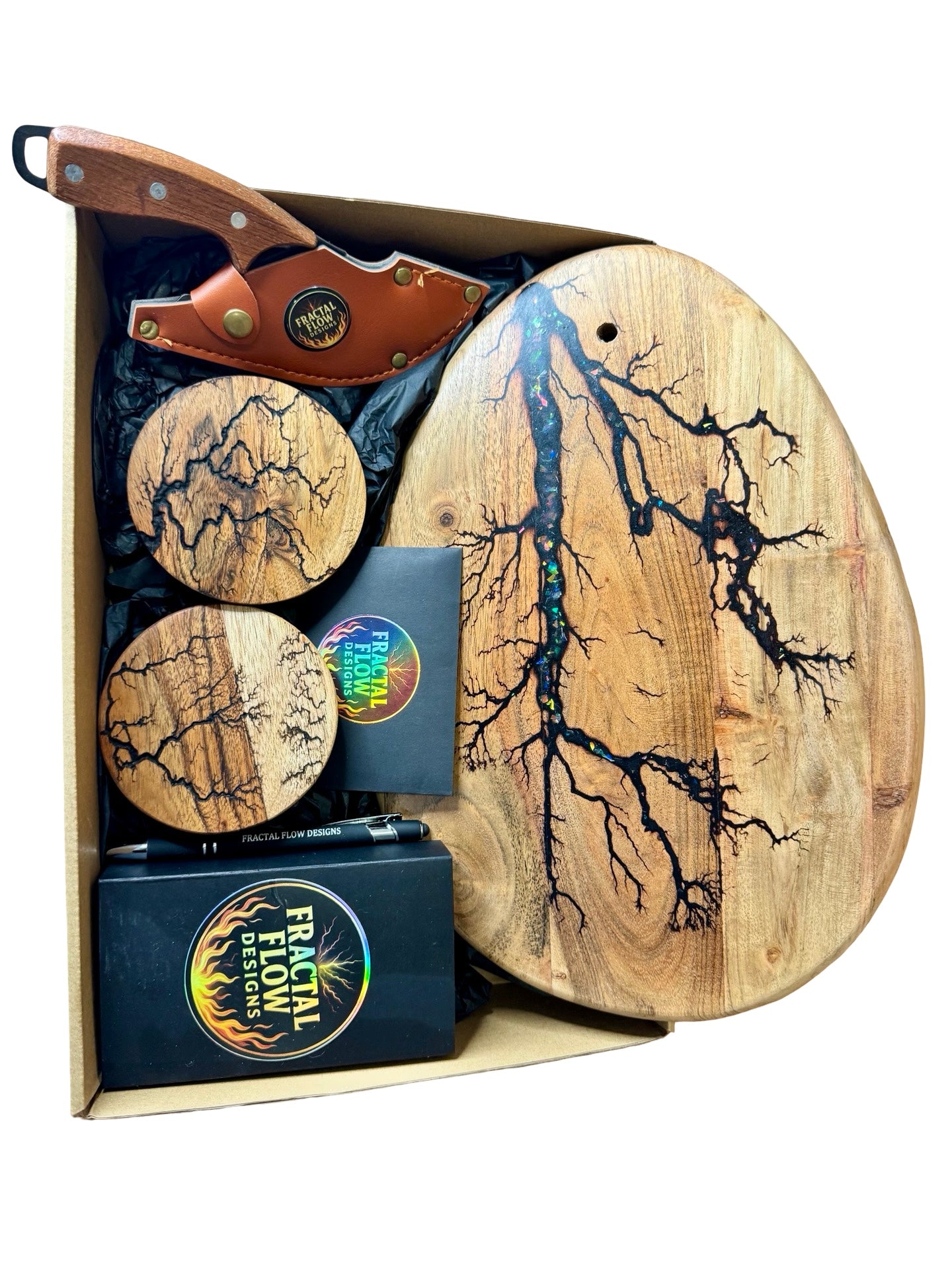 Premium Australian resin cheese board set with knife care kit and coasters