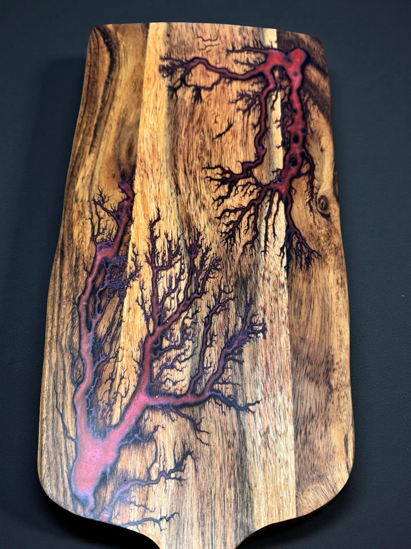 Luxury resin cheese board from Fractal Flow Designs made with food safe resin and artisan finish