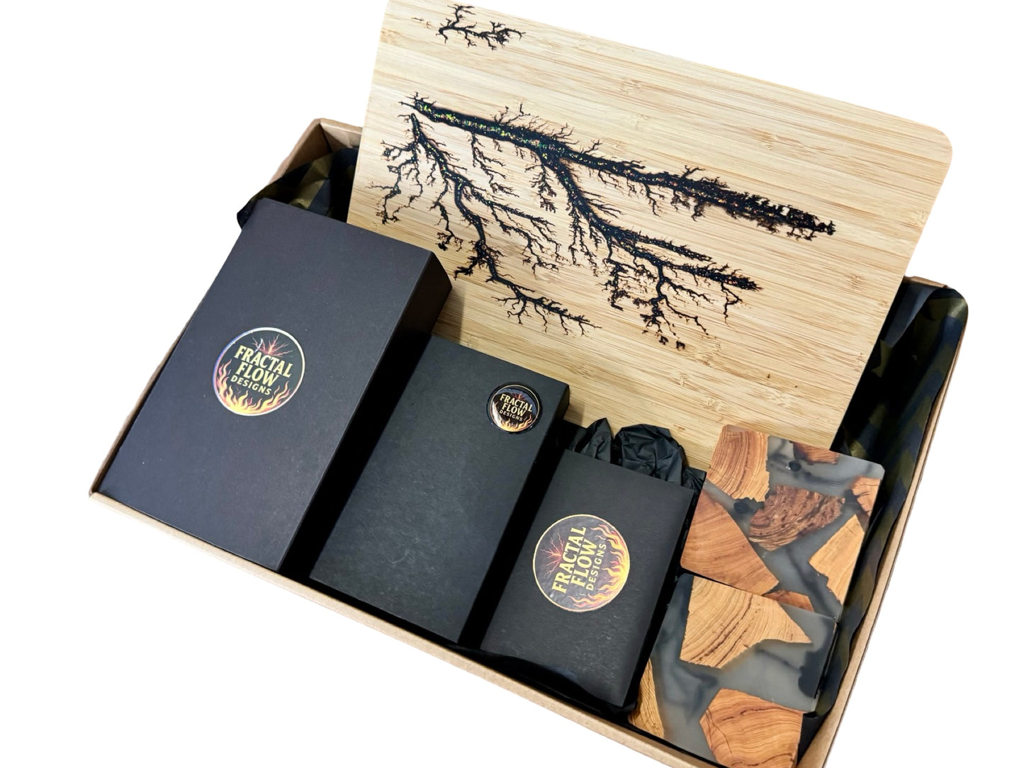 bamboo chopping board gift box by Fractal Flow Designs for home chefs
