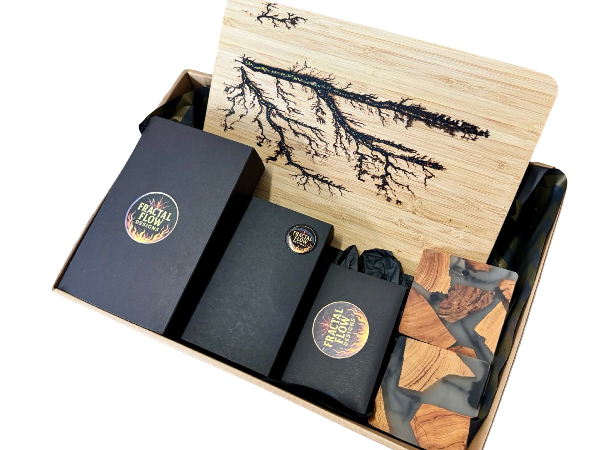 bamboo chopping board gift box by Fractal Flow Designs for home chefs