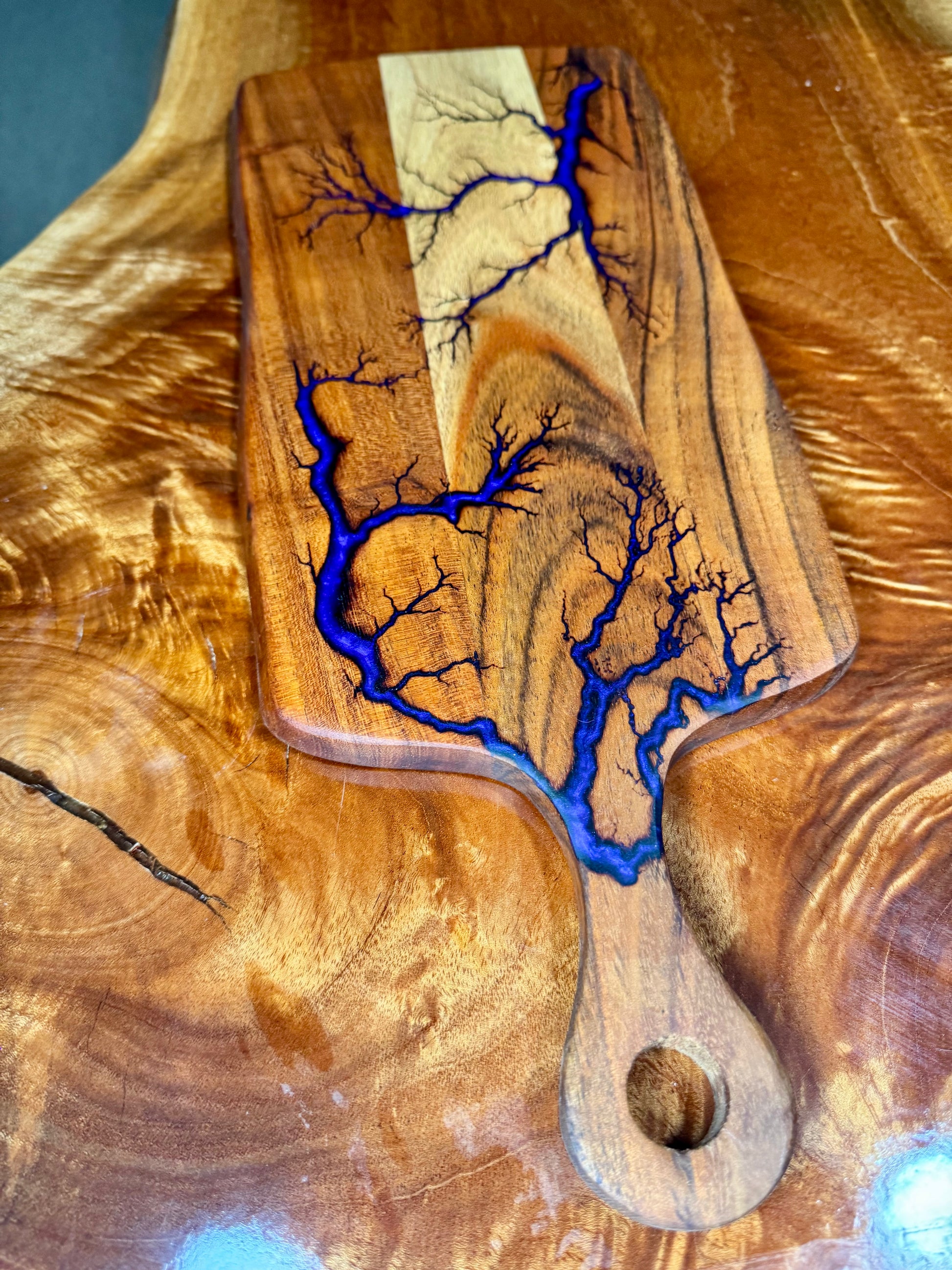 Premium resin cheese paddle handcrafted in Australia by Fractal Flow Designs. Perfect for charcuterie, grazing, and as a unique wedding or birthday gift.