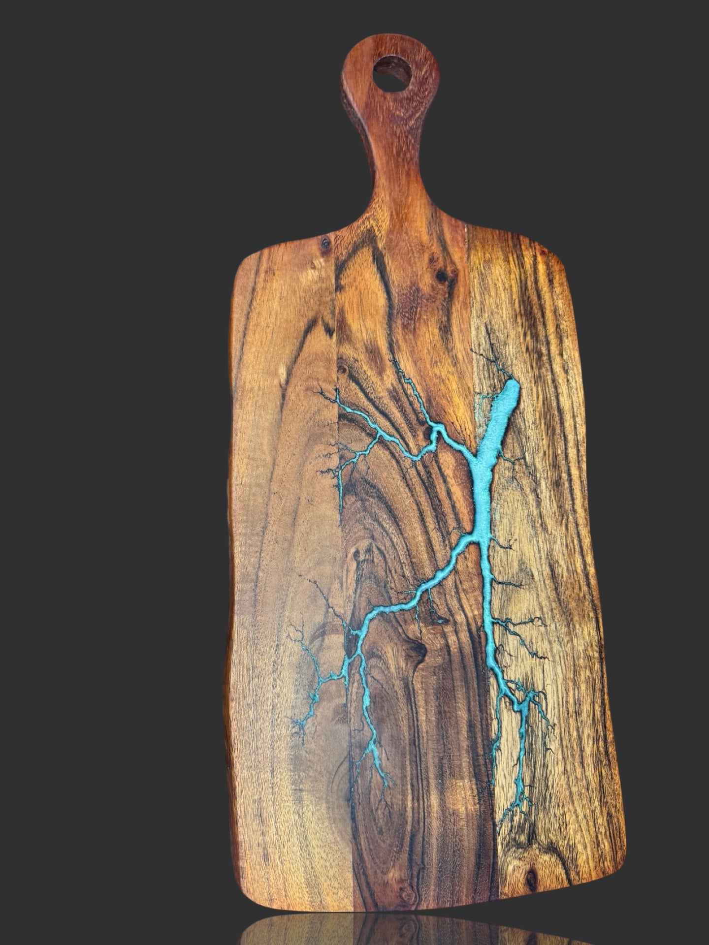 Australian-made resin cheese paddle board with premium resin detail. Handcrafted by Fractal Flow Designs, perfect for grazing platters, anniversaries, and gourmet entertaining.