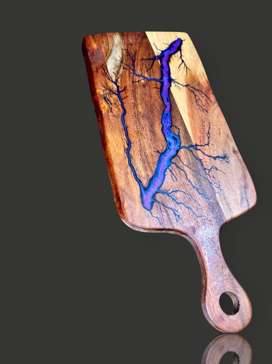 Fractal Flow Designs resin paddle board, artisan-crafted cheese platter made in Victoria. Premium resin artistry on Australian timber, gift-ready for nationwide shipping.