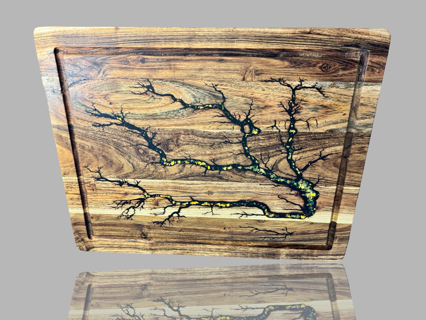 Luxury resin chopping board handcrafted for the modern kitchen by Fractal Flow Designs — perfect balance of performance and artistry.