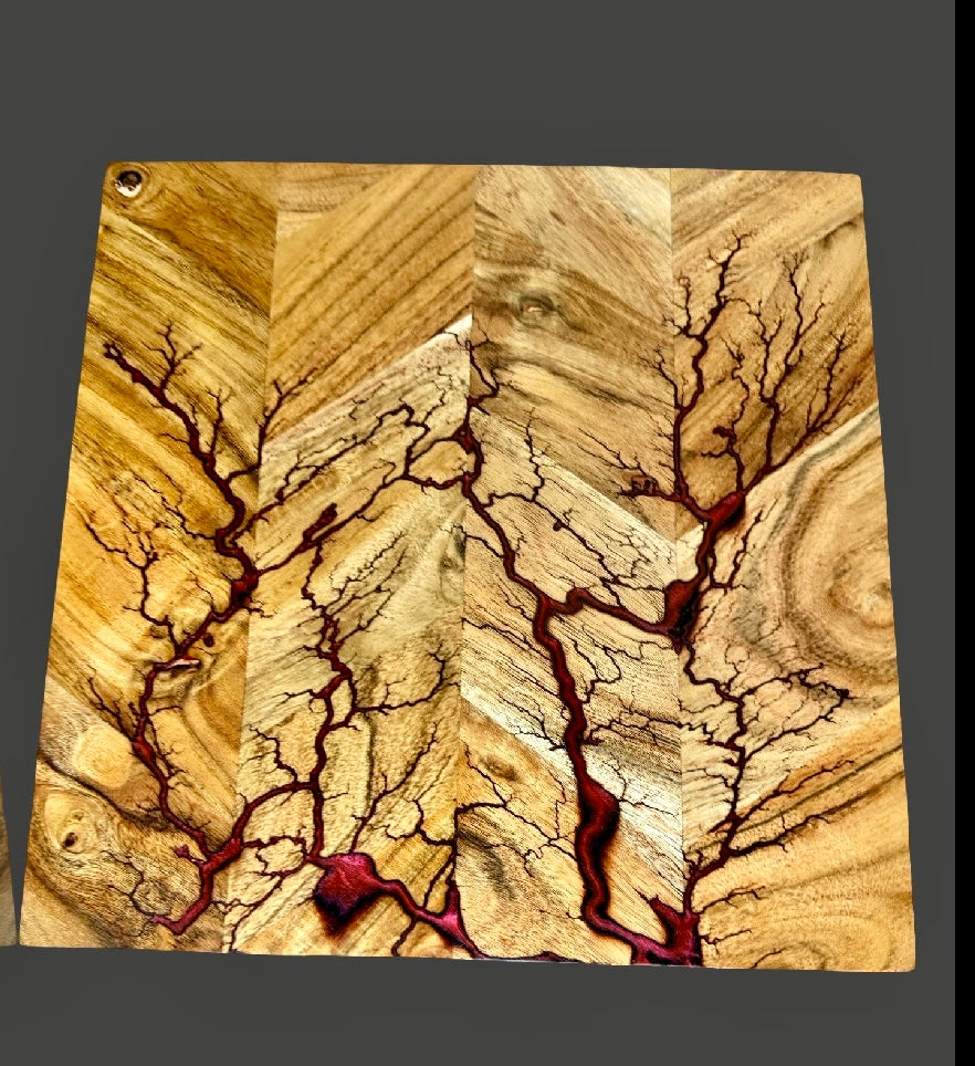 Resin chopping board Australia with artisan fractal art perfect for cooking prep serving and gifting