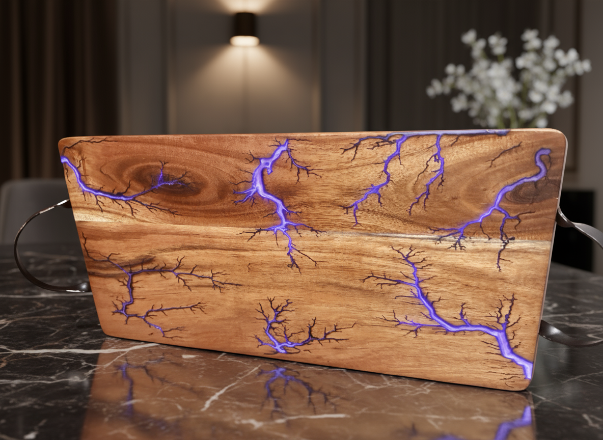 Handmade Australian resin timber serving platter with unique design