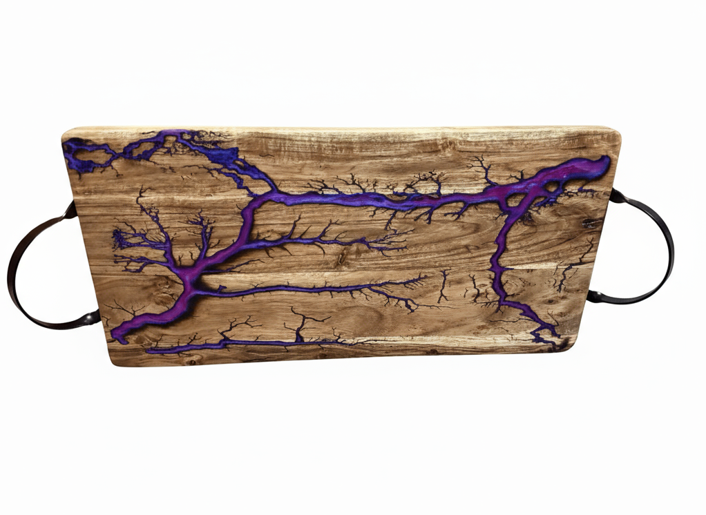 Fractal Flow Designs premium resin serving board, Bairnsdale Victoria. Sustainable Australian hardwood with resin artistry, a food-safe grazing platter for cheese, charcuterie, and entertaining. Unique artisan board, ships nationwide