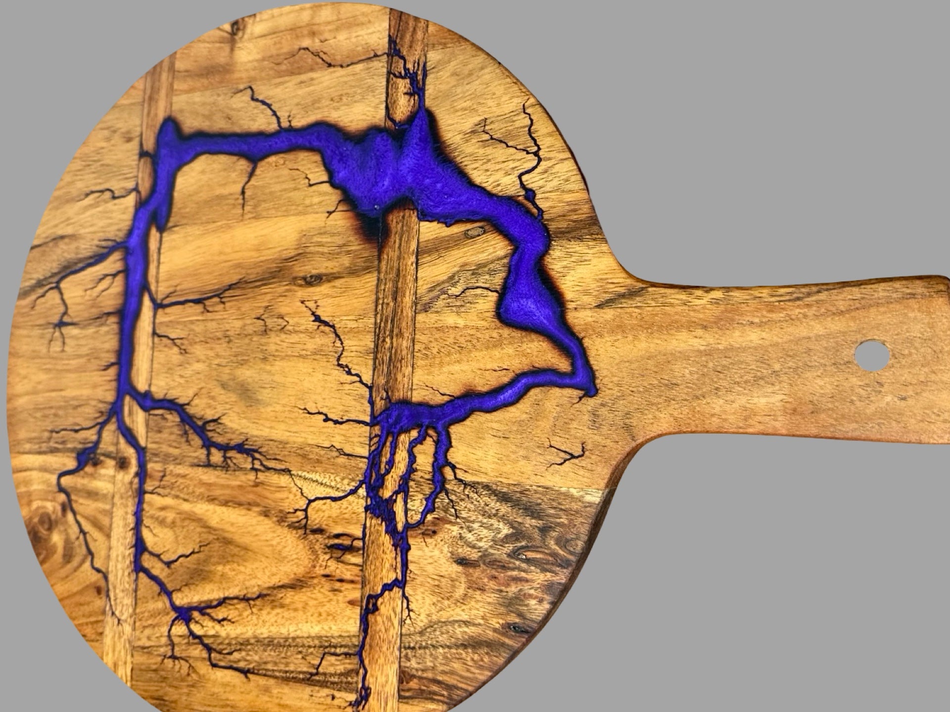 Unique artisan resin cheese board, round platter designed in Bairnsdale for luxury entertaining