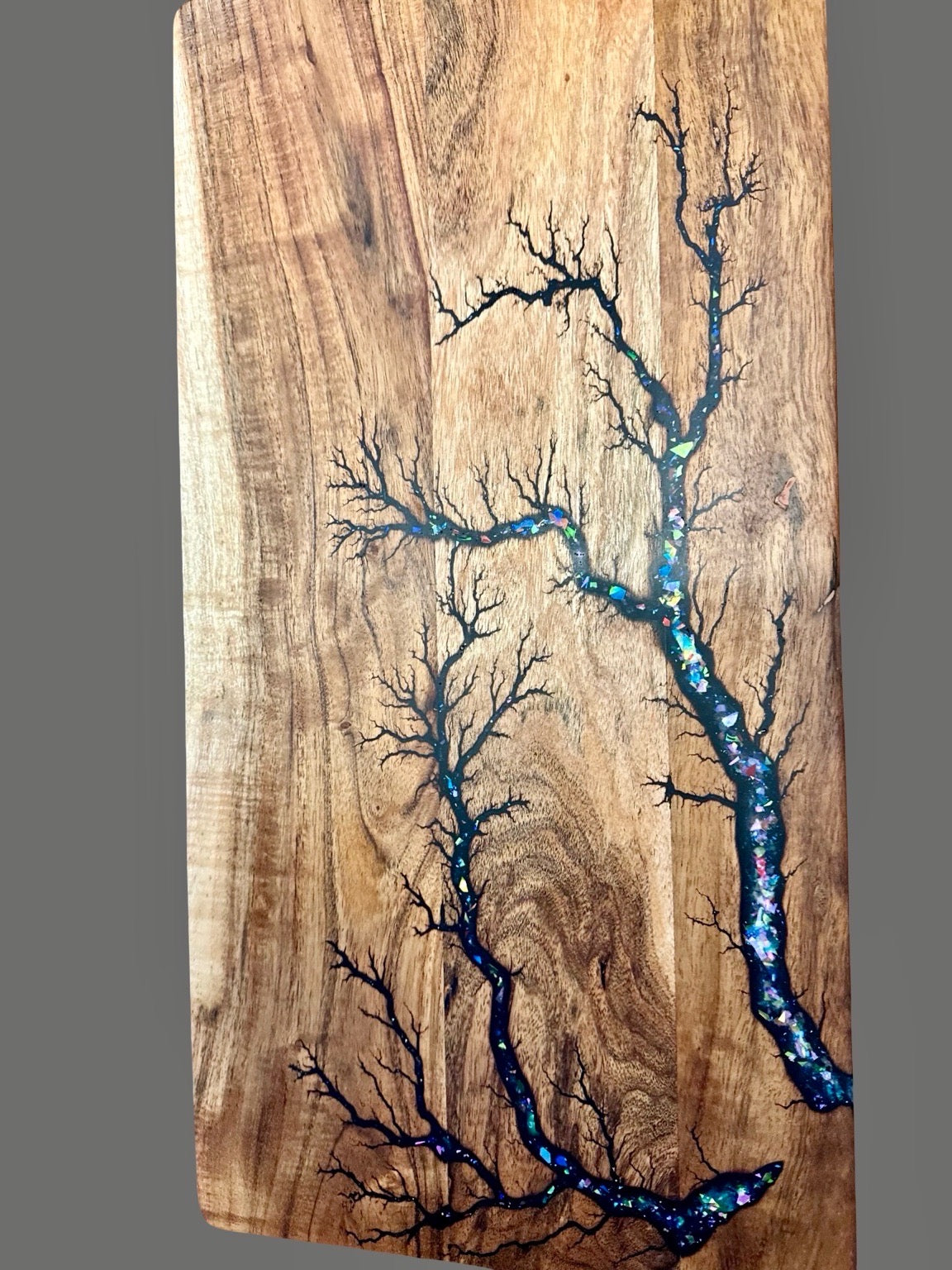 Resin and wood serving board – artisan Australian platter for cheese and charcuterie