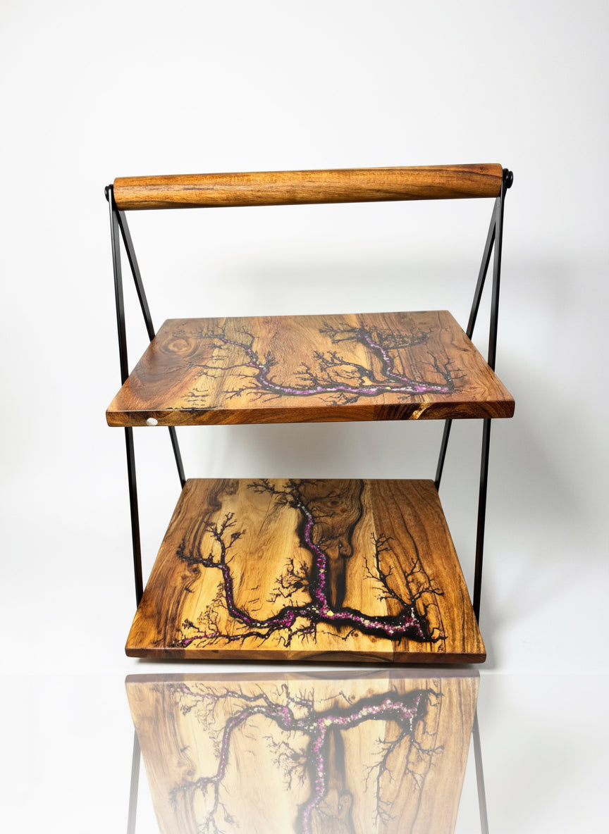 Wood & resin cake stand, luxury dessert display handcrafted in Victoria Australia
