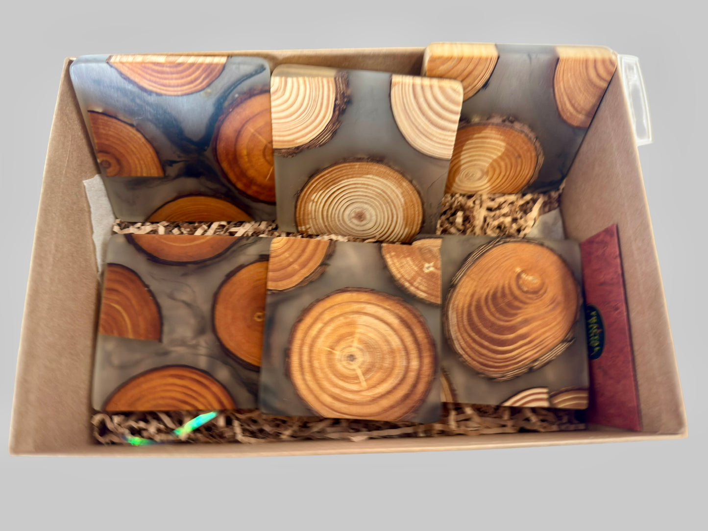 Resin coasters Australia, unique fractal burning lightning design by Fractal Flow Designs