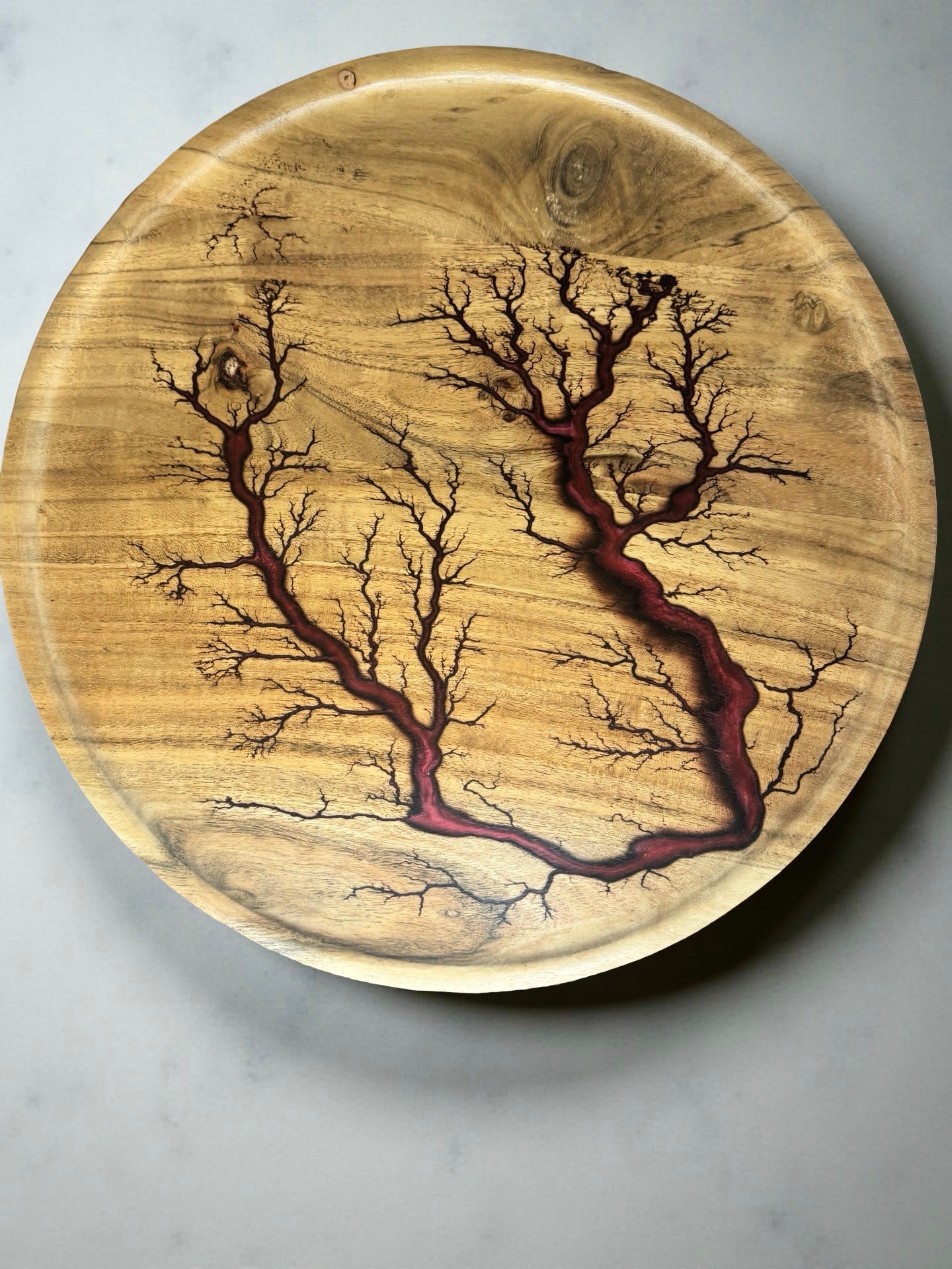 Round red resin tray artisan Australian resin boards striking premium style