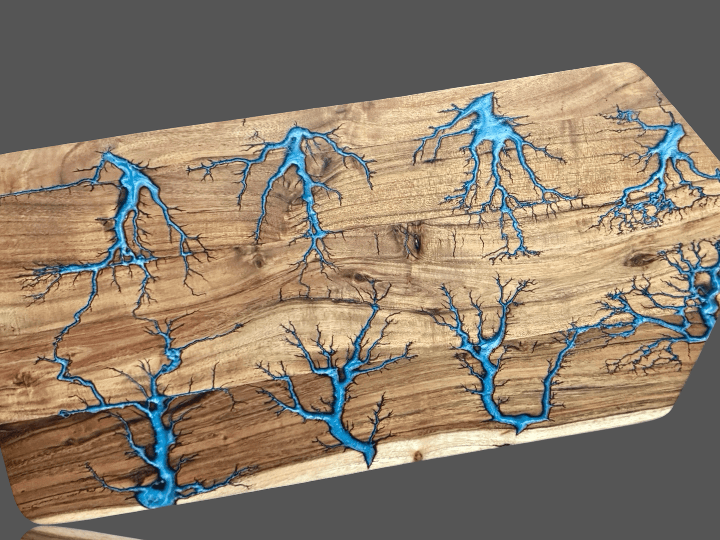 Fractal Flow Designs large resin grazing paddle board – handcrafted Australian hardwood with resin inlay, premium cheese and grazing platter board for gifting, parties, and dining in style.