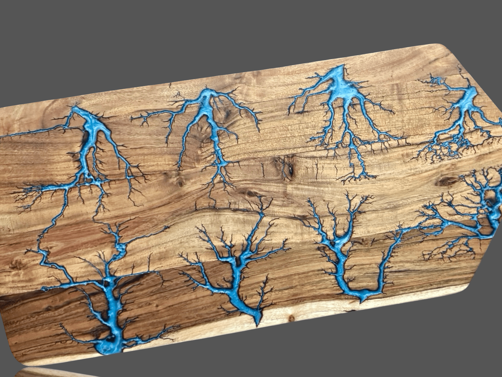 Fractal Flow Designs large resin grazing paddle board – handcrafted Australian hardwood with resin inlay, premium cheese and grazing platter board for gifting, parties, and dining in style.