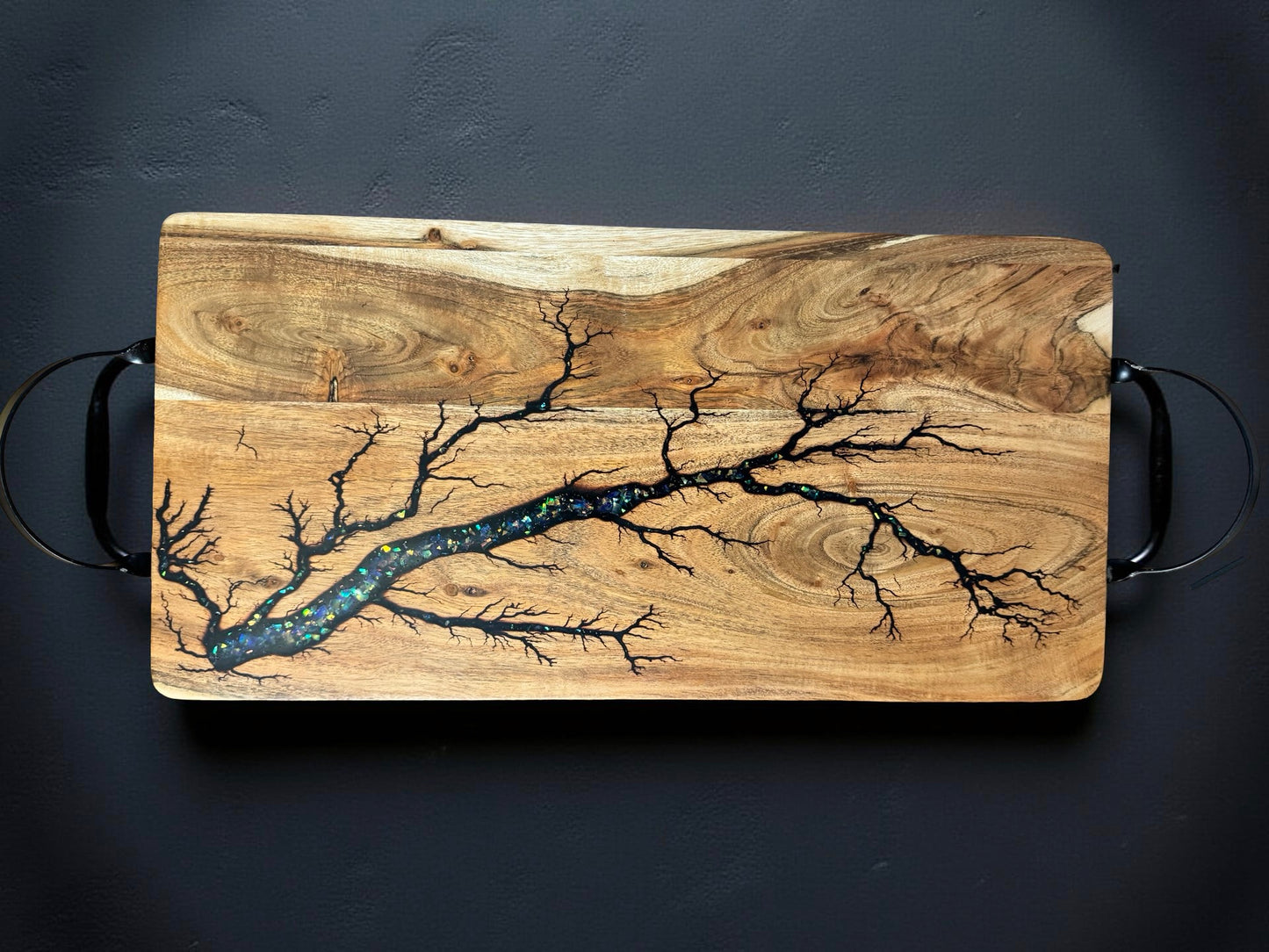 Artisan timber and resin serving board modern Australian design