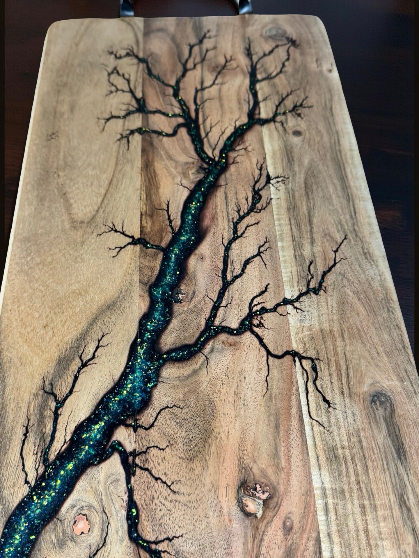 Luxury resin serving board made from sustainable Australian timber