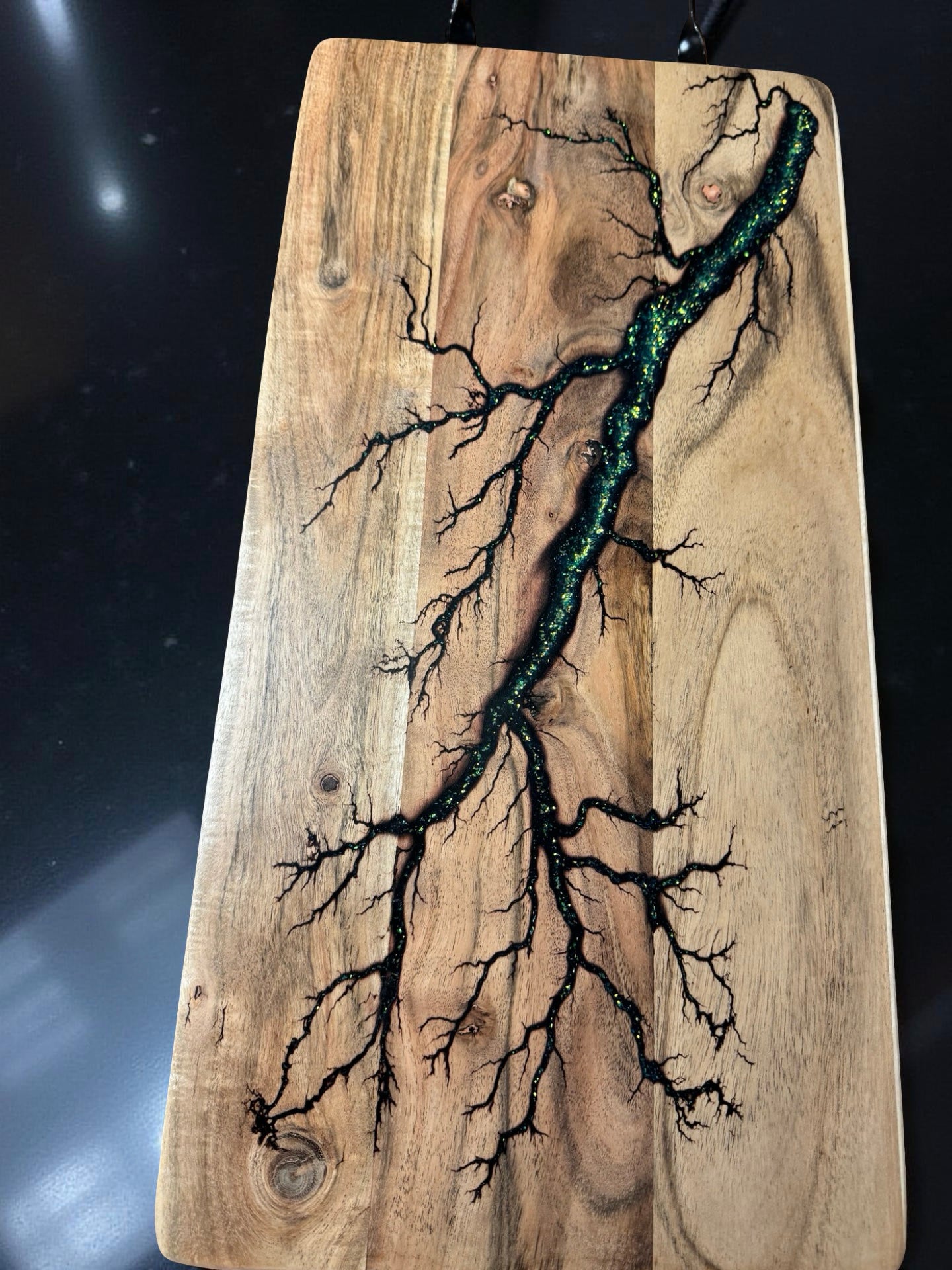 Timber serving board with resin inlay handcrafted in East Gippsland Australia