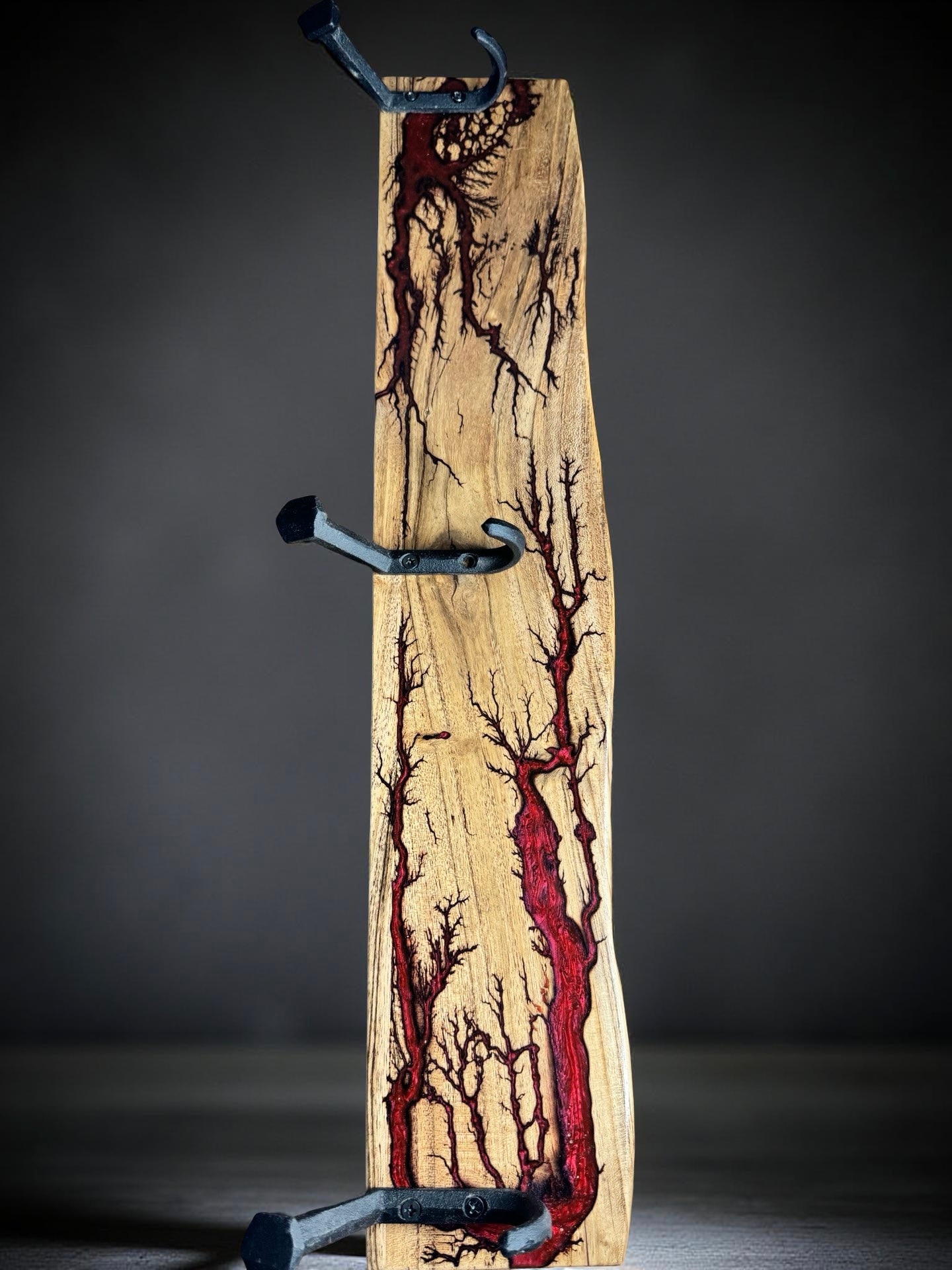 Resin & Timber Coat Rack | Red | Coat Hanger | Fractal Flow Designs - Australia’s Board Brand | Australia