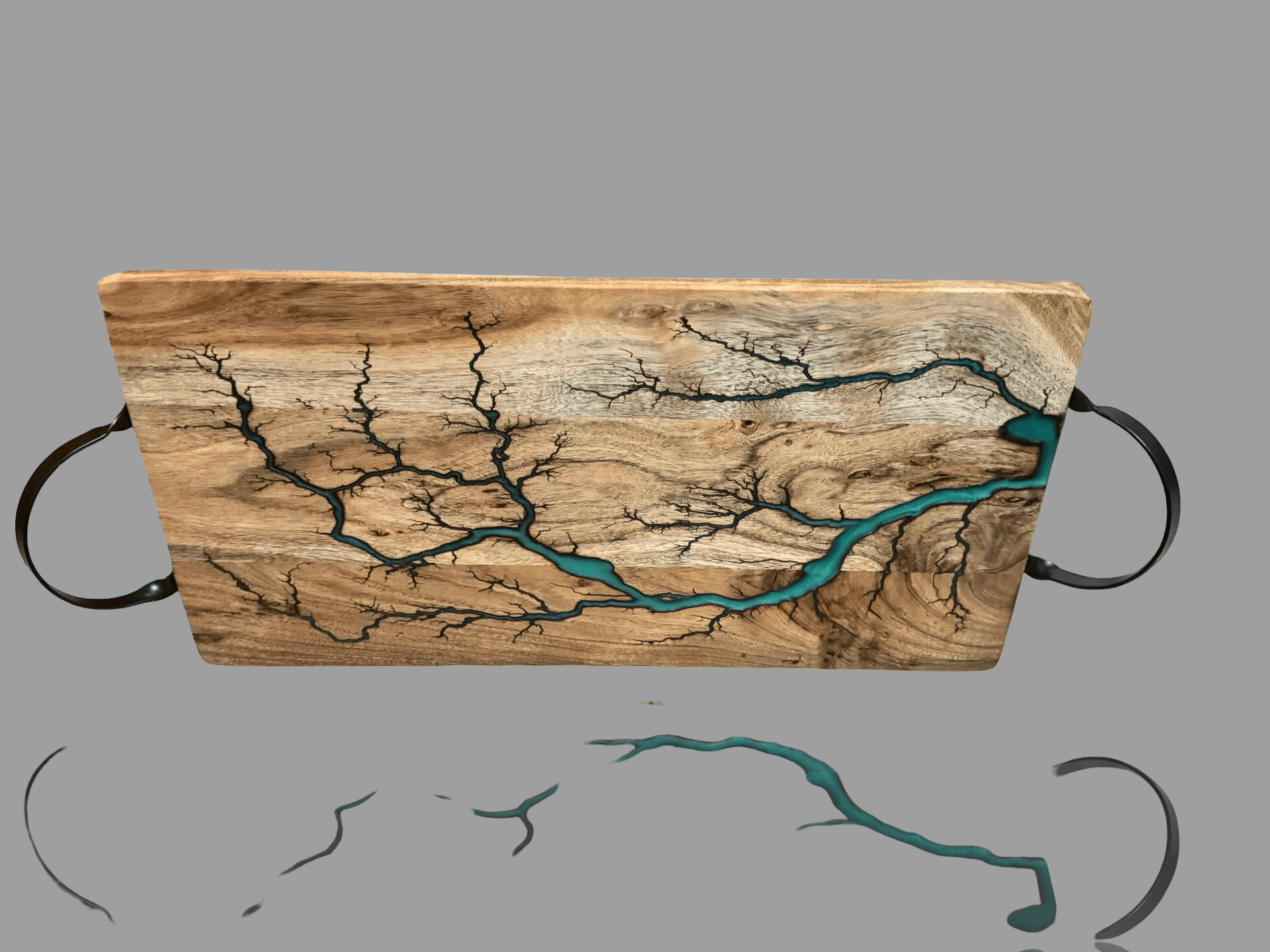Resin art serving platter, handcrafted Australian timber board for entertaining