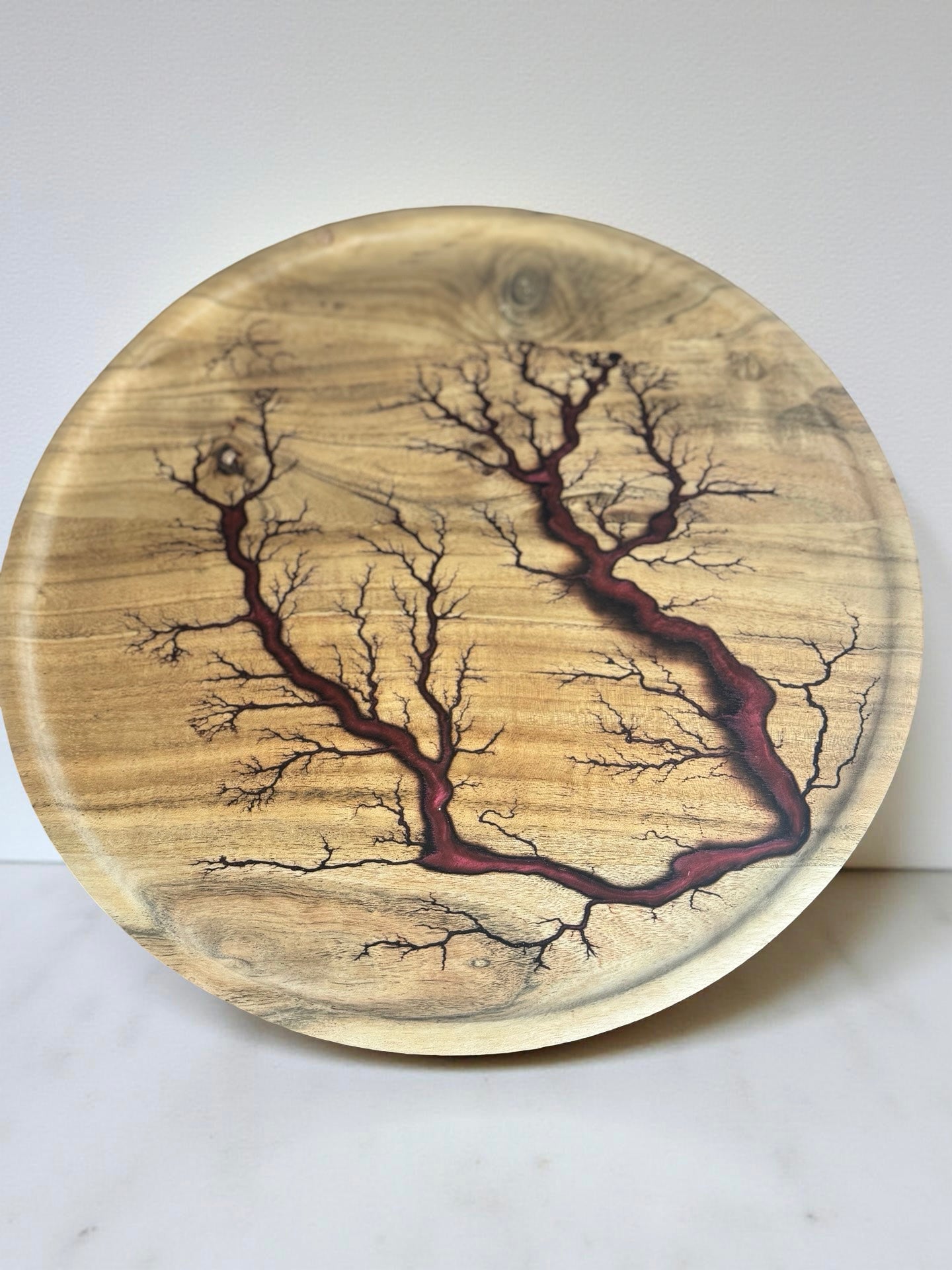 Red resin tray round design premium Australian serving board artisan quality