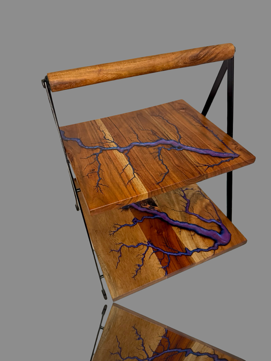 Handmade resin cake pedestal – artisan timber dessert stand by Fractal Flow Designs, Bairnsdale Victoria, ships Australia-wide, luxury kitchen and event décor