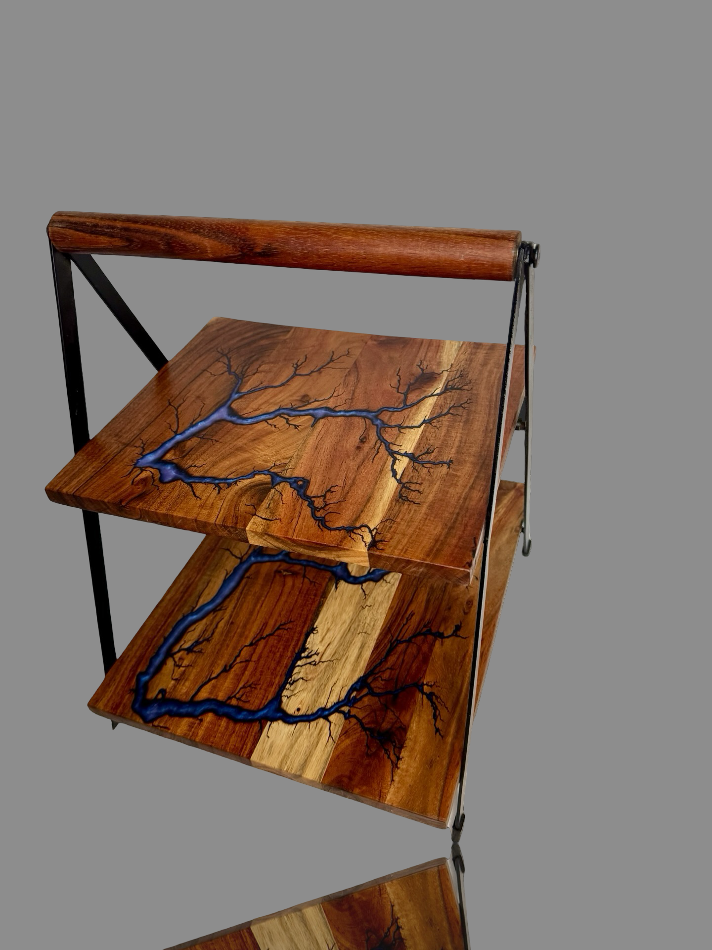 Premium dessert display stand – resin and timber cake stand by Fractal Flow Designs, gift-worthy entertaining piece handmade in Victoria, Australia
